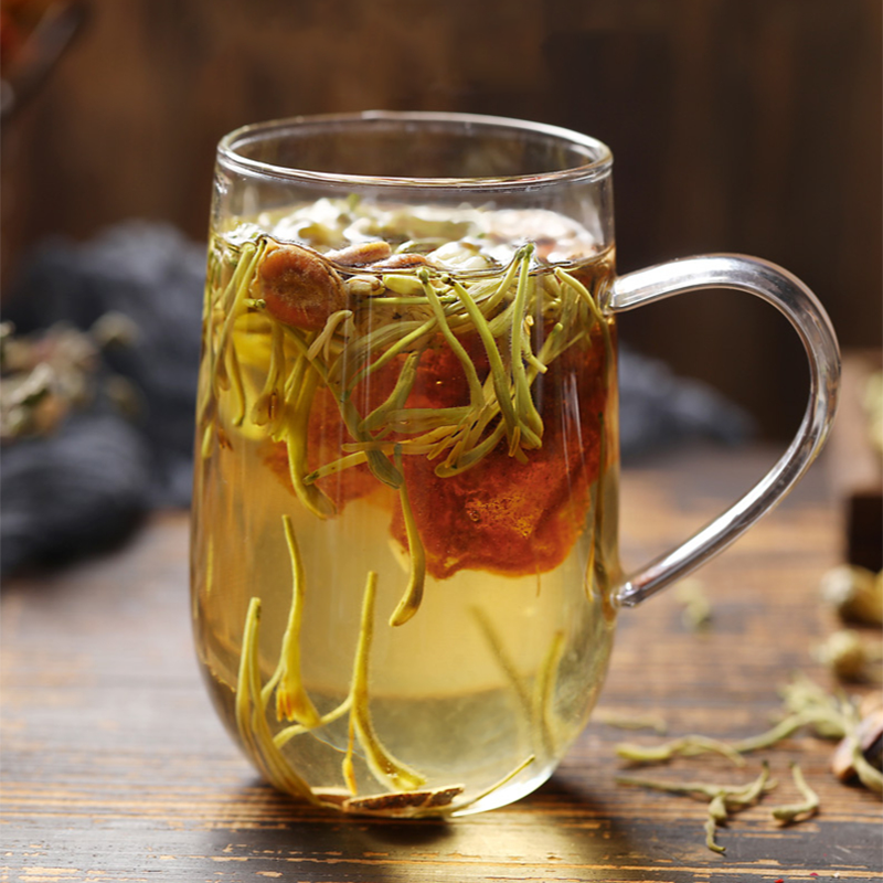 Lung tea Boat-fruited sterculia Chrysanthemum tea Honeysuckle Momordica grosvenori Relieve a cough grosvenori wet one's whistle Tea with chronic pharyngitis reduce phlegm clearing away the lung-heat Health tea